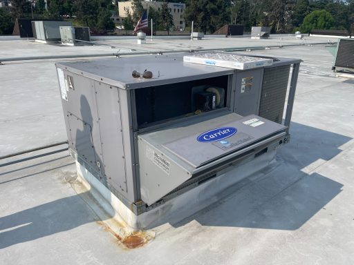 Servicing Commercial Rooftop Unit